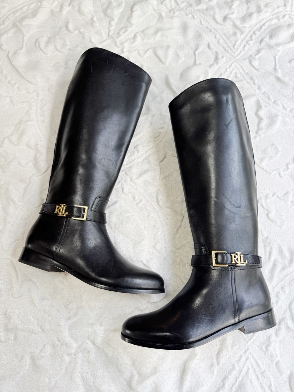 Ralph Lauren Brooke Burnished Leather Riding Boots Size 5